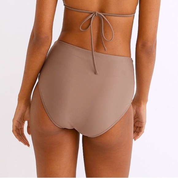 Madewell Tan High-Waisted Bikini Bottom - Picture 3 of 9